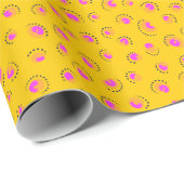 Neon Yellow and Pink Cheetah Bedruckpapier Geschenkpapier (Rolleneckpunkt)