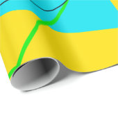 Neon Yellow and Pink Spiral 80er Wrapping Paper Geschenkpapier (Rolleneckpunkt)