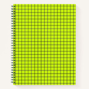 Neon Yellow Black Grid Uni für Notebook-PCs Notizblock