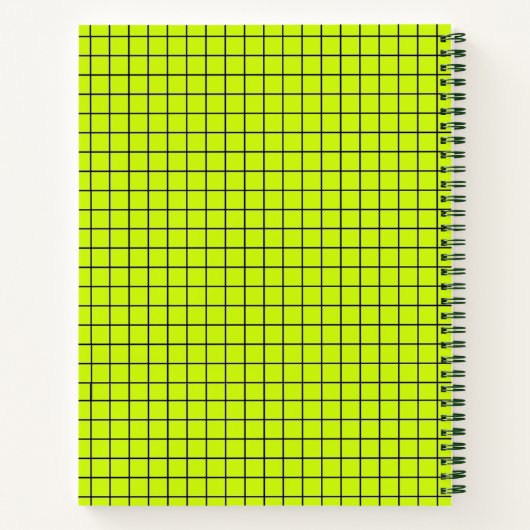 Neon Yellow Black Grid Uni für Notebook-PCs Notizblock (Rückseite)