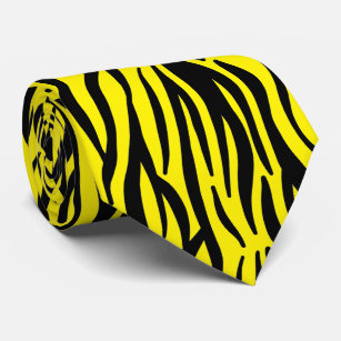 Neon Yellow Black Zebra Streifen farbenfrohe Muste Krawatte
