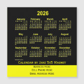 Neon Yellow Business Calendar von Janz Magnetkarte (Vorderseite)