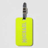 Neon Yellow Eleganname Color Travel Bright Gepäckanhänger (Vorderseite Vertikal)