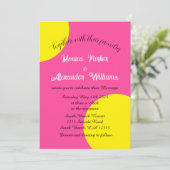 Neon Yellow Green Bold Geometry Retro Wedding Einladung (Stehend Vorderseite)