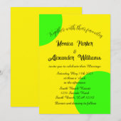 Neon Yellow Green Bold Modern Retro Wedding Einladung (Vorne/Hinten)