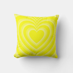 Neon Yellow Hypnotic Herz Liebe Pattern Kissen