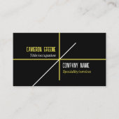 Neon Yellow Lines Black Visitenkarte (Vorderseite)