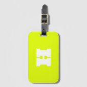 Neon Yellow Mit Monogramm Trendy Travel Bright Gepäckanhänger (Vorderseite Vertikal)