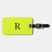 Neon Yellow Monogram Name Initial Cool Gift Fevor Gepäckanhänger (Vorderseite horizontal)