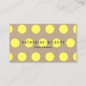 Neon Yellow Polka Dots Kraft Paper Business Card Visitenkarte (Vorderseite)