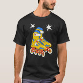 Neon Yellow Roller Skate Pop Art T-Shirt (Vorderseite)
