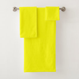 Neon Yellow Solid Color Badhandtuch Set