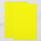 Neon Yellow Solid Color Briefpapier (Vorne/Hinten)