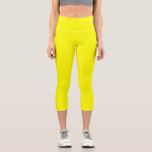 Neon Yellow Solid Color Capri Leggings (Vorderseite)