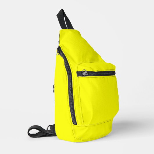 Neon Yellow Solid Color Crossbody Bag (Linke Seite)
