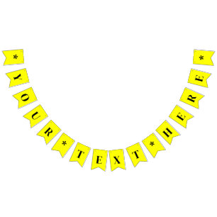 Neon Yellow Solid Color Custom Wimpelkette