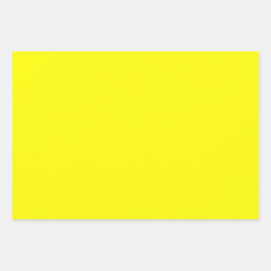 Neon Yellow Solid Color Geschenkpapier Set (Vorderseite 3)