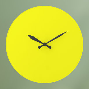 Neon Yellow Solid Color Große Wanduhr