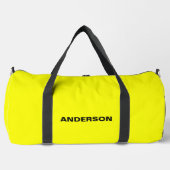 Neon Yellow Solid Color Individuelle Name Duffle Bag (Vorderseite)