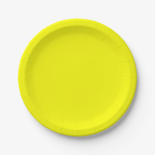 Neon Yellow Solid Color Pappteller (Vorderseite)