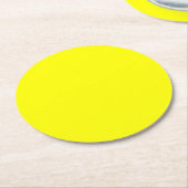 Neon Yellow Solid Color Runder Pappuntersetzer (Angewinkelt)