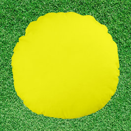 Neon Yellow Solid Color Rundes Kissen
