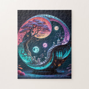 Neon Yin Yang Surreal Fantasy 1 Puzzle