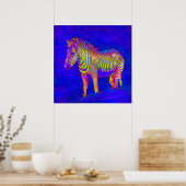 Neon Zebra 2 Poster (Küche)