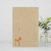 Neon Zebra Baby Animal Psychedelic Funky Retro Briefpapier (Stehend Vorderseite)