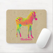 Neon Zebra Baby Animal Psychedelic Funky Retro Mousepad (Mit Mouse)