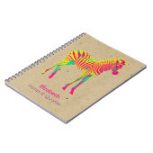 Neon Zebra Baby Animal Psychedelic Funky Retro Notizblock (Linke Seite)