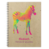 Neon Zebra Baby Animal Psychedelic Funky Retro Notizblock (Vorderseite)