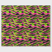 Neon Zebra Liebhaber Tiere drucken Geschenkpapier (Flach)