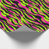 Neon Zebra Liebhaber Tiere drucken Geschenkpapier (Ecke)