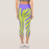 Neon-Zebra-Muster-Mode-Leggings Capri Leggings (Rückseite)