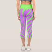 Neon-Zebra-Muster-Mode-Leggings Capri Leggings (Rückseite)