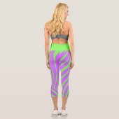 Neon-Zebra-Muster-Mode-Leggings Capri Leggings (Rückseite)
