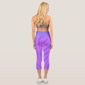 Neon-Zebra-Muster-Modell-Leggings Capri Leggings (Rückseite)