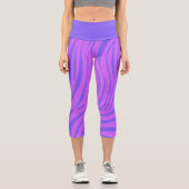 Neon-Zebra-Muster-Modell-Leggings Capri Leggings (Vorderseite)