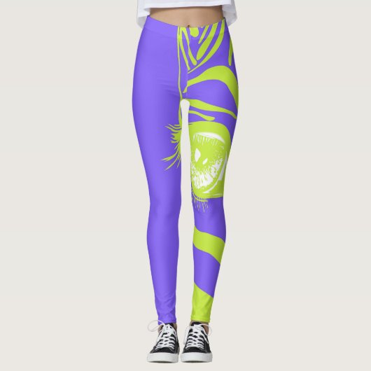 Neon-Zebra-Muster-Modell-Leggings Leggings (Vorderseite)