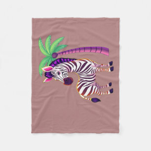 Neon-Zebra-Paradies Fleecedecke