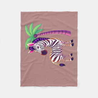 Neon-Zebra-Paradies Fleecedecke