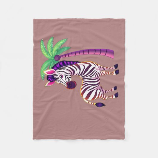 Neon-Zebra-Paradies Fleecedecke (Vorderseite)