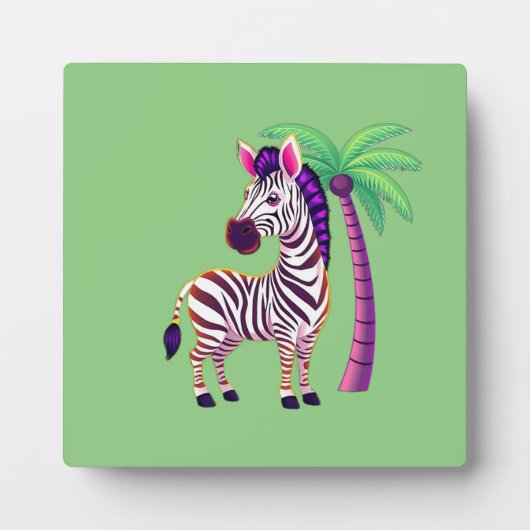 Neon-Zebra-Paradies Fotoplatte (Vorderseite)
