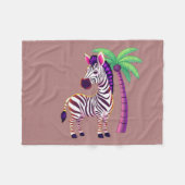 Neon Zebra Paradise Fleecedecke (Vorderseite (Horizontal))