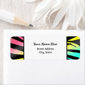 Neon Zebra Print Address Labels (Insitu)