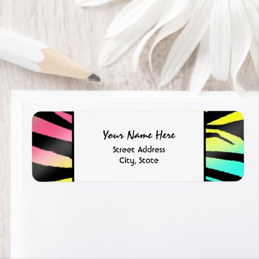 Neon Zebra Print Address Labels (Insitu)