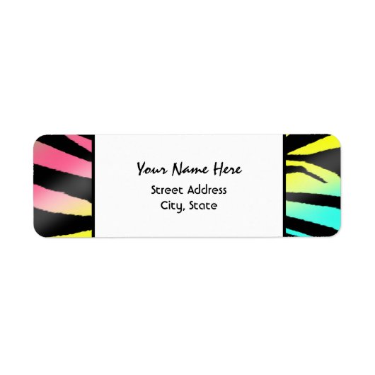 Neon Zebra Print Address Labels (Vorne)