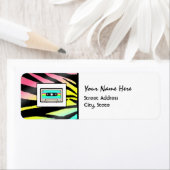 Neon Zebra Print & Cassette Tape Address Labels (Insitu)