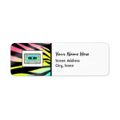 Neon Zebra Print & Cassette Tape Address Labels (Vorne)